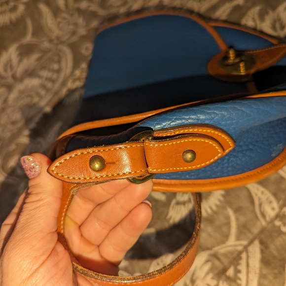 Vtg Dooney & Bourke Cavalry Trooper French Blue and British Tan Vintage Rare - Picture 7 of 7